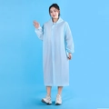 Impermeabile riutilizzabile in EVA azzurro con cappuccio e polsini elastici per esterni - 18 Seta Blu Chiaro