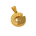Golden titanium steel letter G pendant with unique textured finish and bark pattern - G-Single Pendant