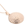 Minimalistische Würfel-Anhänger Halskette in Roségold mit gehämmerter Oberflächenstruktur - Roségold Gehämmert Textur Rund Stil [Ohne Kette] (KP30645-K)