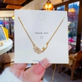 Elegante Halskette aus vergoldetem Titanstahl mit funkelndem Blattanhänger für Damen - Weizenährenstil (X459) / Gold