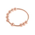 Detailaufnahme des rotgoldenen Anti-Angst-Rings mit drehbaren Perlen auf weißem Hintergrund - Größe 14 (1.8cm ID) / 1 STK / Roségold