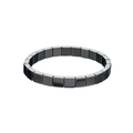 Bracelet minimaliste pour hommes avec des perles carrées en hématite noire polie - Carré