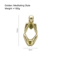 Modern abstract gouden denker standbeeld voor thuis, hoogte 13 cm en breedte 6 cm groot - Gefocuste Stijl / Goud