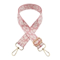 3.8cm pink leopard jacquard wide shoulder strap with gold swivel hooks and buckle - Silver Clasp / Pink