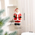 Glossy red Santa Claus hanging ornament with dimensions and golden string for Christmas tree - Santa Claus