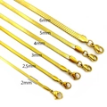Golden stainless steel flat snake chain necklaces set in widths from 2mm to 6mm - 40CM / 4mm / Gold