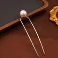 Aa0081 Single Pearl U-shaped - Silver