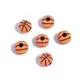 Detail of basketball acrylic beads with orange finish and black texture for DIY jewelry - Orange+Black Basketball