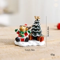 Figurine de renne de Noël miniature en résine avec sapin et dimensions indiquées - Sapin de Noël - Renne