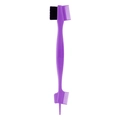 Professional purple dual-sided eyebrow brush and comb tool for hair edge styling - 5-Head Style Edge Brush Purple