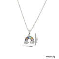 Rainbow cloud pendant necklace with colorful stones and sparkling crystals on silver chain - 8825 Steel Rainbow