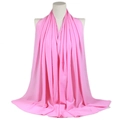 Pink pearl chiffon long scarf for women, lightweight fabric with elegant drape on mannequin - Bright Pink