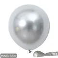 10-inch thick chrome silver metallic balloon for wedding and birthday party decor - Metallic Silver