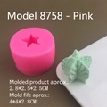 Pink star-shaped silicone mold for making mini succulent cactus candles and clay crafts - Model 8758 / Pink