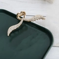 Elegant gold metal angel wing hair claw clip with rhinestones and heart design - Rhinestone Style (D5210)