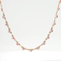 Golden 18K stainless steel evil eye necklace with pink heart charms for women - Necklace / Pink