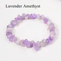 Lavender amethyst irregular crystal stone stretch bracelet for women jewelry - Lavender Amethyst