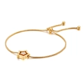 Adjustable gold star bracelet with cubic zirconia and box chain for women - Gold