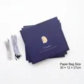 Set of 3 navy blue gift bags for teachers with grey ribbons and elegant inscriptions - L Navy Blue (3 Pcs Set)