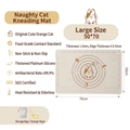 Extra-large 70x50cm non-stick silicone pastry mat with orange cat design for baking - Large (50x70cm)