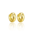 Polished gold S925 sterling silver huggie hoop earrings with mirror finish - ID 6mm OD 9mm / Gold