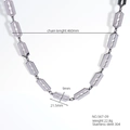 Punk style 304 stainless steel chain necklace featuring unique razor blade shaped links - Blade Style (567-09)