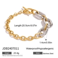 Zweifarbiges Gliederarmband aus Gold und Silber Edelstahl mit Knebelverschluss-Design - Edelstahl / Gold-Silber Patchwork Gliederketten Armband (JDB2407011)