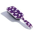 Cute purple square hairbrush featuring rainbow and star patterns for kids massage - Purple Shooting Star