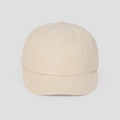 Detail view of beige nylon quick-dry short brim baseball cap with twill cotton texture - M(56-58cm) / Beige