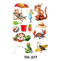 Waterproof temporary tattoo stickers with colorful summer beach cartoon patterns TH-377 - Th-377 / 210*148mm