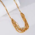 Goldene mehrlagige Titan-Halskette mit ovalen Gliedern und Schlangenketten-Design - S-N2154-wc Halskette