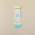 Weiße Fünf-Finger-Sportsocken mit hellblauen Zehenspitzen und Streifenmuster - Blau Gestreift 1 Paar