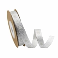 Silver metallic heart embossed ribbon on a roll for elegant wedding gift wrapping - Style 5-Silver Shiny Embossed Heart-10mmx10m