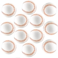 Detailed set of twelve professional white PU foam baseballs with red stitching detail - 4cm Slow Rebound Baseball