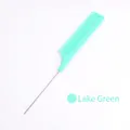 Pettine professionale a coda verde lago con denti fitti e sottile ago in metallo per capelli - Verde Lago