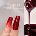 F157 deep red glitter gel polish with plant-based base in glossy and matte finishes - F157 Red Diamond Gem