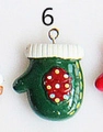 Green resin Christmas glove charm with colorful dots and a white cuff for DIY decor - Style 6-Polka Dot Green Mitten