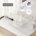 Transparent ergonomic bedside hair wash basin with drainage tube and accessories - Transparent + Water Scoop + Hook