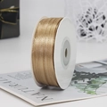 Champagne gold 3mm double-sided satin ribbon roll for elegant gift wrapping - One Roll 91 Meters Long / Champagne Gold (105#)