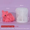 3D geometric origami dragon candle silicone mold with pink wax model finished product - Origami Dragon LZ-607
