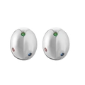 Close-up of silver oval stud earrings with polished dome and colorful micro-zircon stones - Silver Multi-color Zirconia Egg-shaped