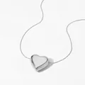 Hochglanzpolierte silberne Edelstahlkette mit 3D-Herzanhänger und Schlangenkette - Silber (D979)