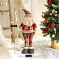 Standing Santa Claus doll in reindeer sweater and plaid pants decoration, 68x23cm size - Santa Claus Medium Standing Thick Leg Style