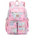 Pink blue and purple tie-dye backpack with large pockets and cute decorative pins - Bare Bag / Phantom Pink