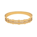 Golden double-layered wave bracelet with crystal pavé detailing on white background - Double Layer Wave (4#)