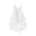 White halter top with multiple bow decorations and open back design on plain white background - XS / Off White