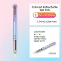 3-in-1 multicolor retractable gel pen TG32702 in purple, yellow and green colors - Single/Fruit Juice 3-Color 02
