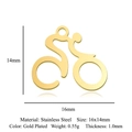 Gold plated stainless steel bicycle pendant, size 16x14mm for jewelry making and DIY crafts - Gold Bicycle (5Pcs/Pack)