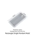 Translucent rectangular silicone mold for DIY pendant crafting with dimensions 6.6x3.5cm - Rectangular Single Pendant Mold