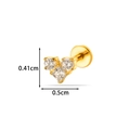 Goldener Titan-Ohrstecker mit drei klaren Kristallen und präzisen Abmessungen - Drei-Stein-Dreieck-Stil (T2580-5#) / Gold